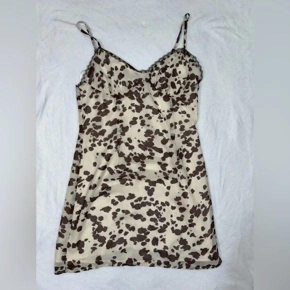 knee length dresses for ladies Grazing The Trend Cow Print Lace-Up Mini Dress main image 1